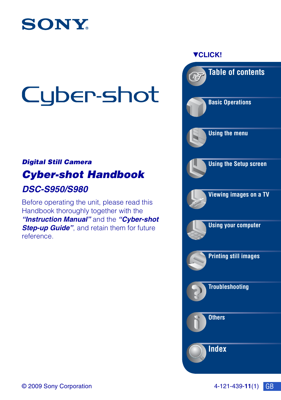 Sony Cyber-shot 4-121-439-11(1) User Manual | 107 pages