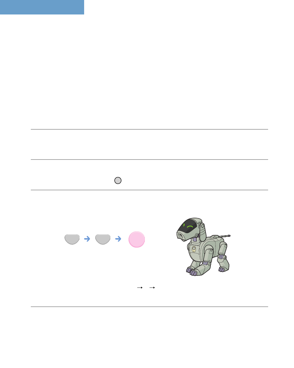 Enjoying aibo's performance, Setting aibo to the performance mode, Enjoying aibo’s performance | Sony ERS-111 User Manual | Page 63 / 106