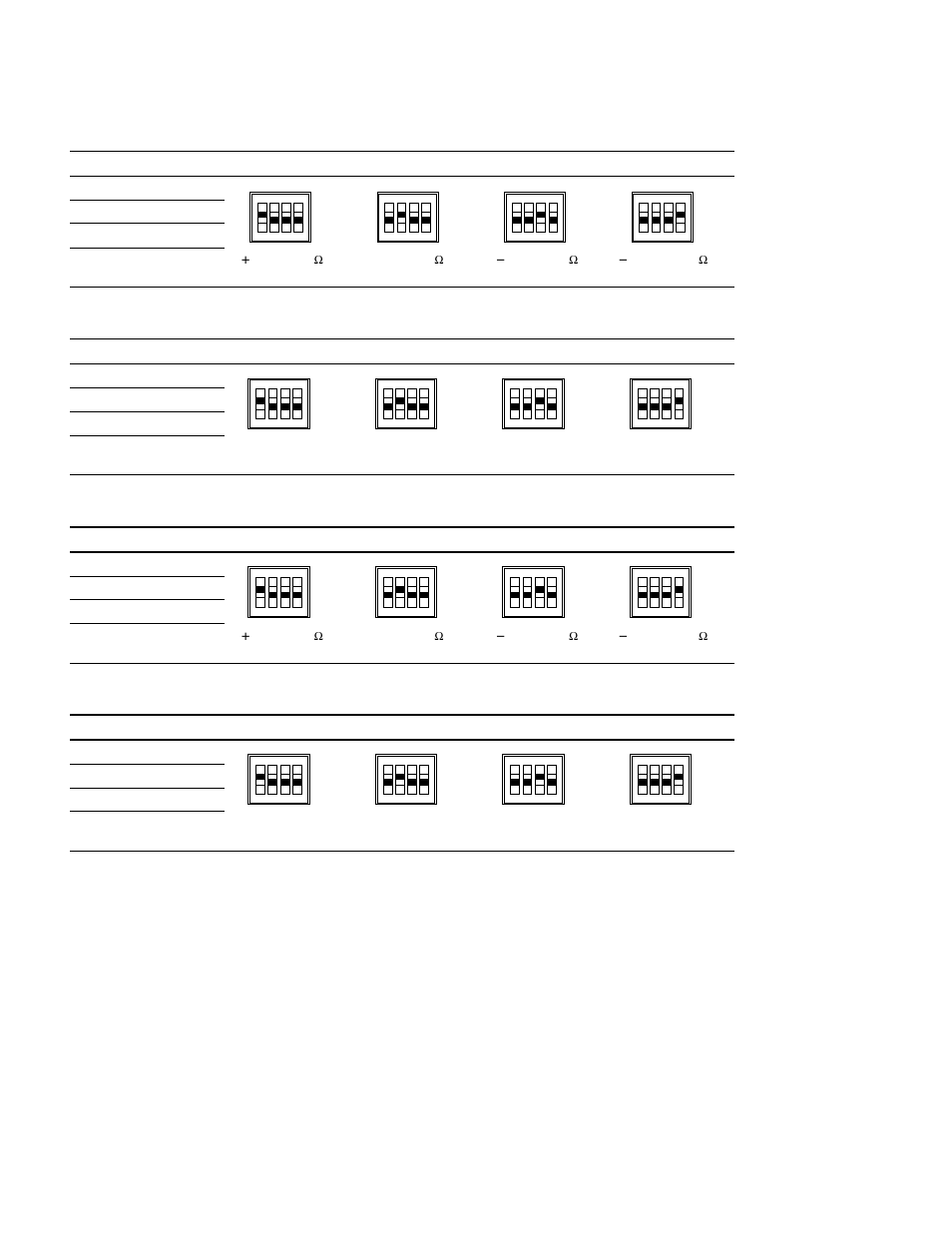 Audio input level settings, Audio input headroom settings, Audio output level settings | Audio output headroom settings | Sony MSW-A2000P User Manual | Page 22 / 34