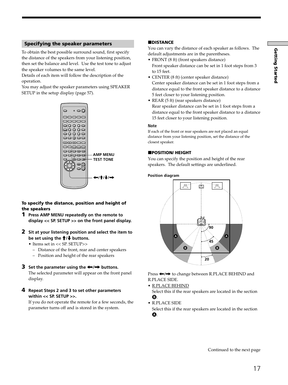 Specifying the speaker parameters | Sony SAVA-D900 User Manual | Page 17 / 80