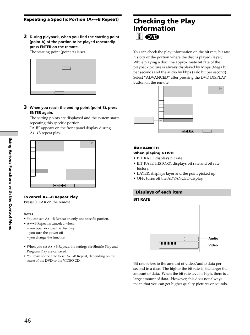 Checking the play information 46, Checking the play information z | Sony SAVA-D900 User Manual | Page 46 / 80