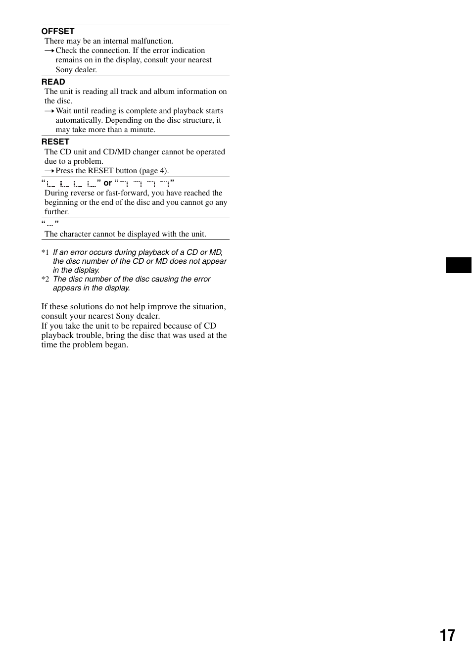 Sony CDX-GT31W User Manual | Page 17 / 36