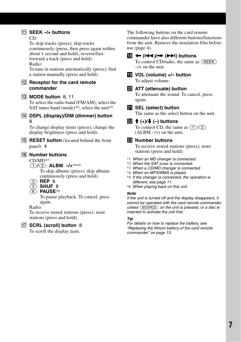 Sony CDX-GT31W User Manual | Page 7 / 36