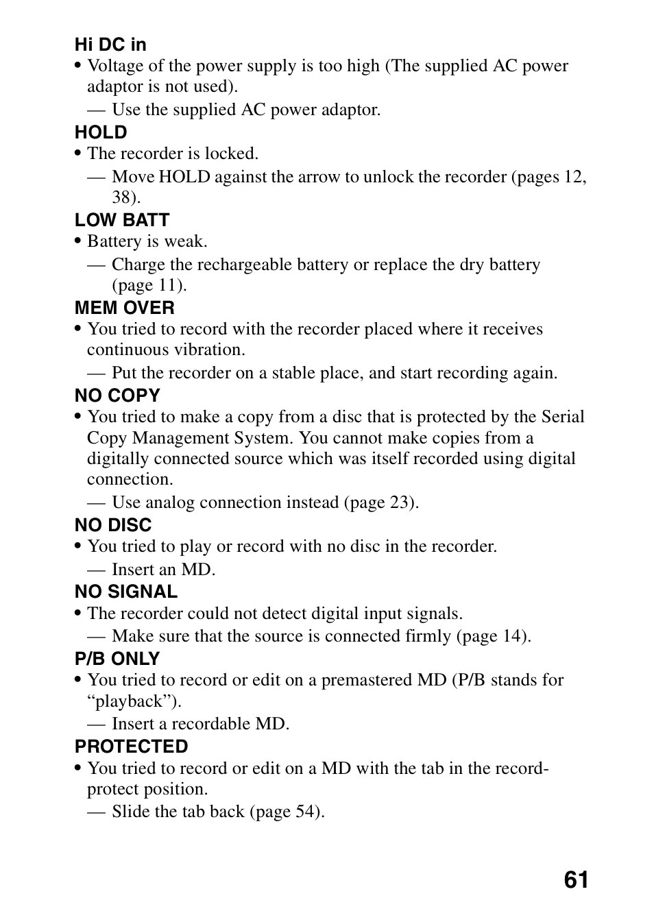 Sony MZ-R700DPC User Manual | Page 61 / 68