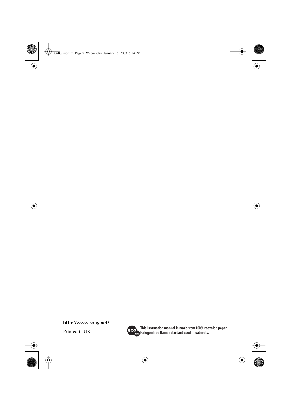 Sony KV-28FX66B User Manual | Page 28 / 28