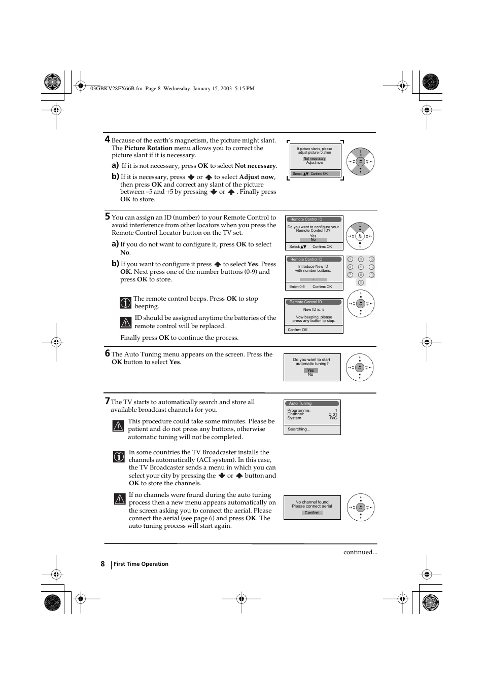 Sony KV-28FX66B User Manual | Page 8 / 28