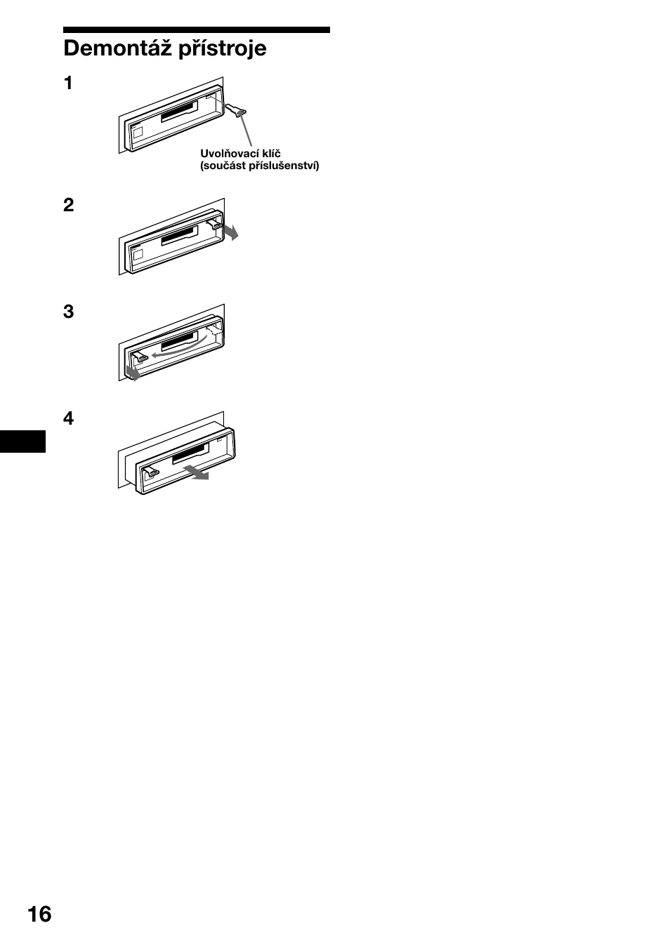 Demont·æ p¯ìstroje, Demontáž přístroje | Sony XR-1800R User Manual | Page 52 / 92