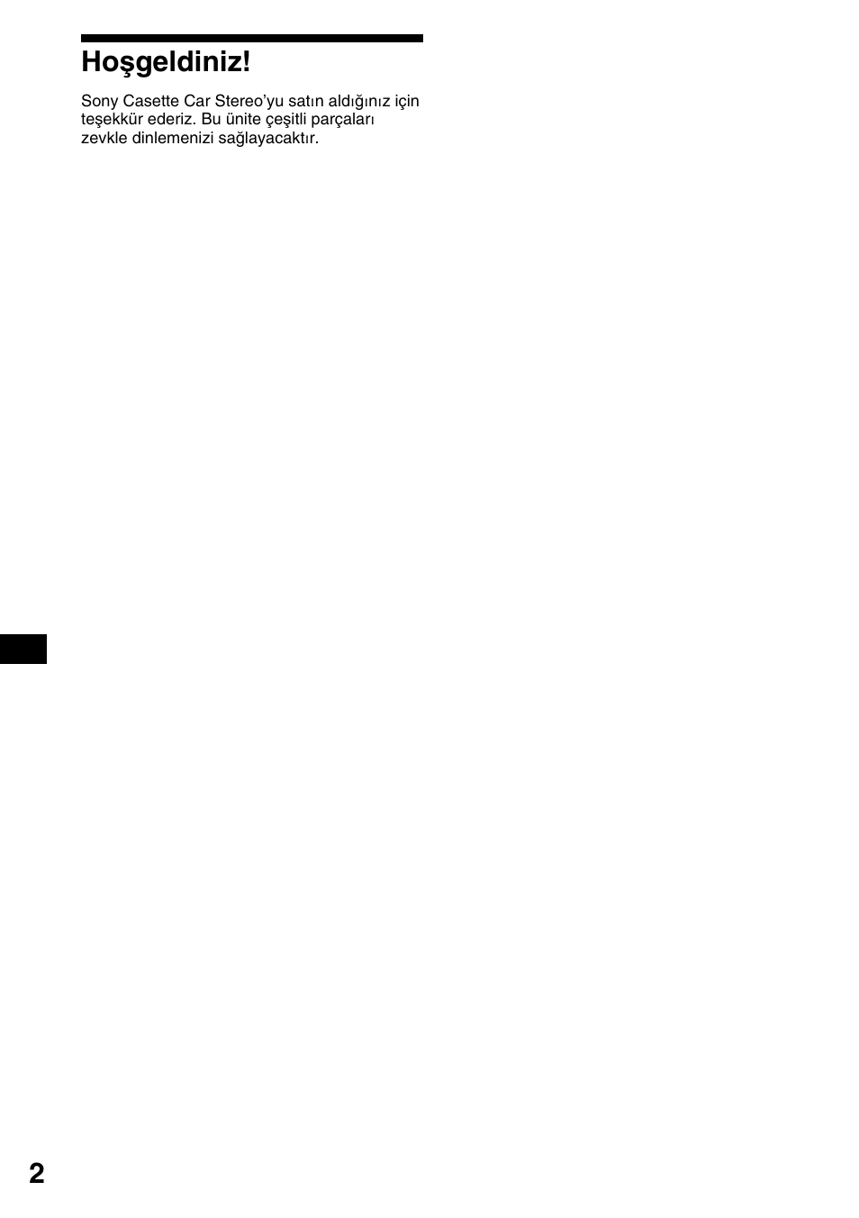 Hoşgeldiniz | Sony XR-1800R User Manual | Page 74 / 92