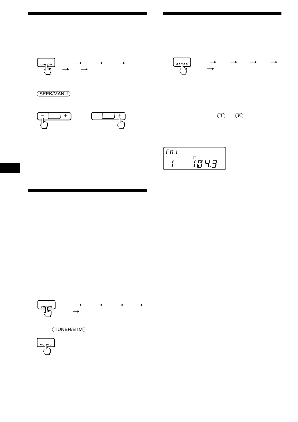 8tuning in by adjusting the frequency | Sony XR-1800R User Manual | Page 8 / 92