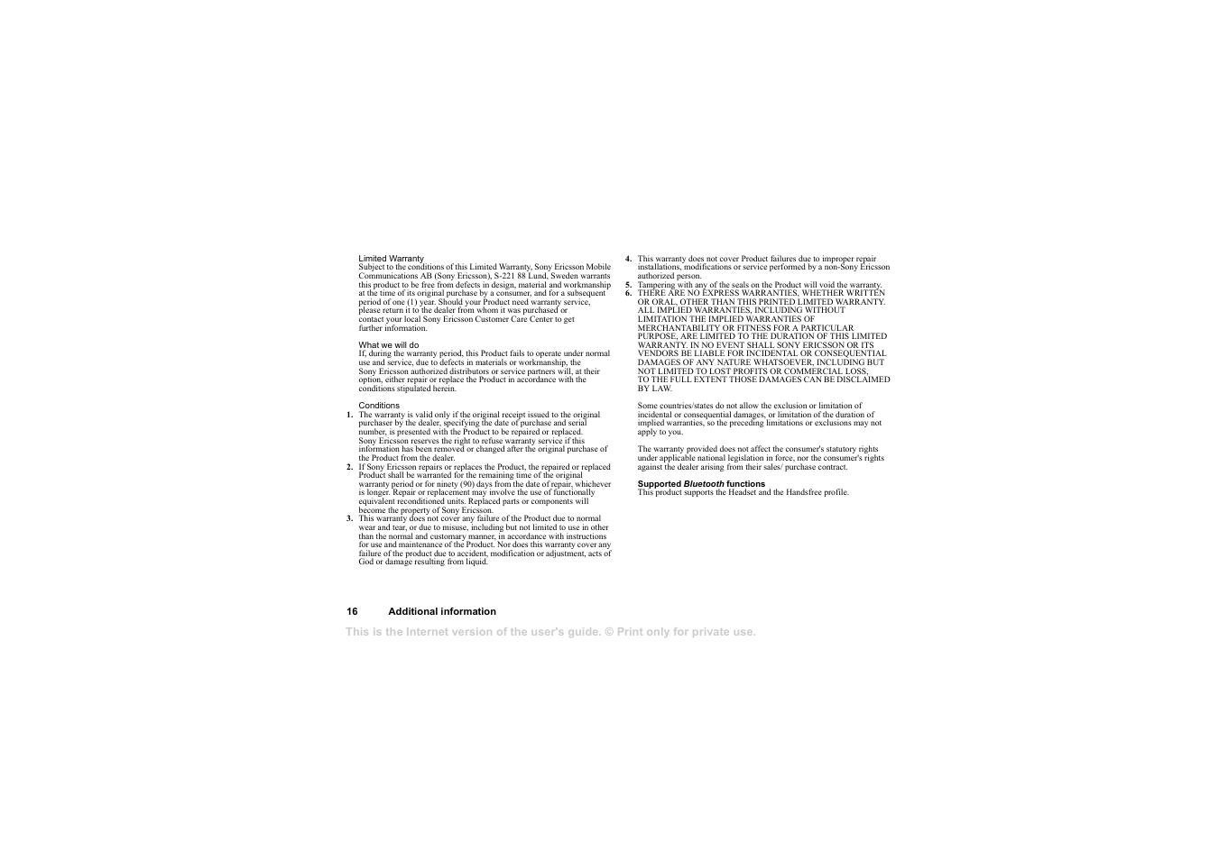 Sony HBH-65 User Manual | Page 16 / 95