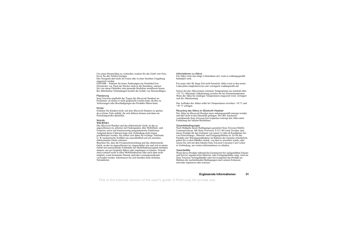 Sony HBH-65 User Manual | Page 31 / 95