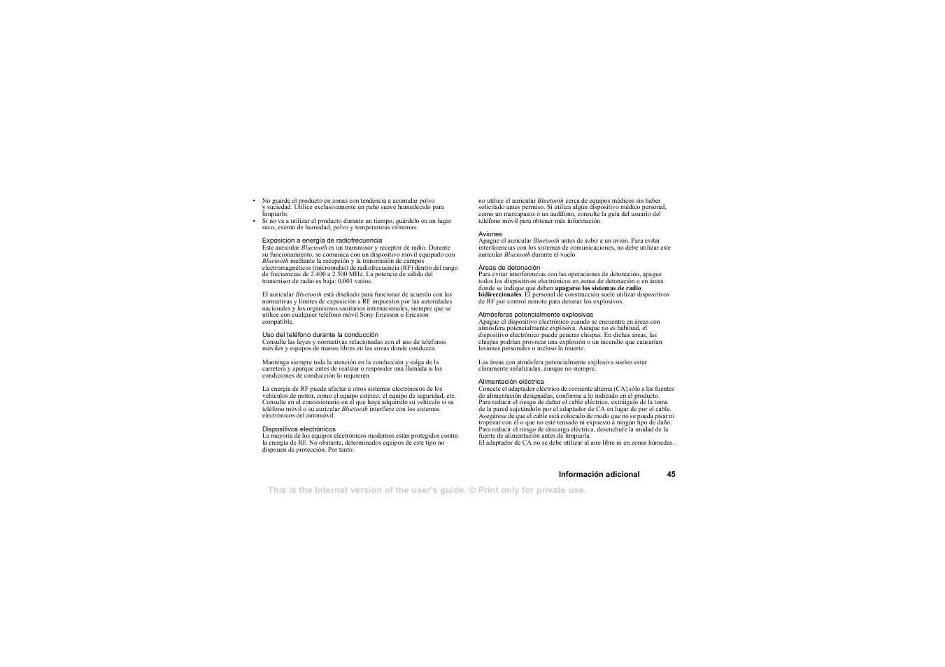 Sony HBH-65 User Manual | Page 45 / 95