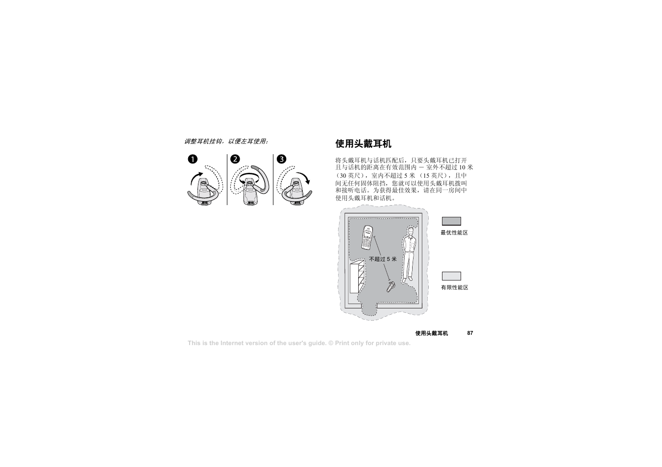 使用头戴耳机 | Sony HBH-65 User Manual | Page 87 / 95