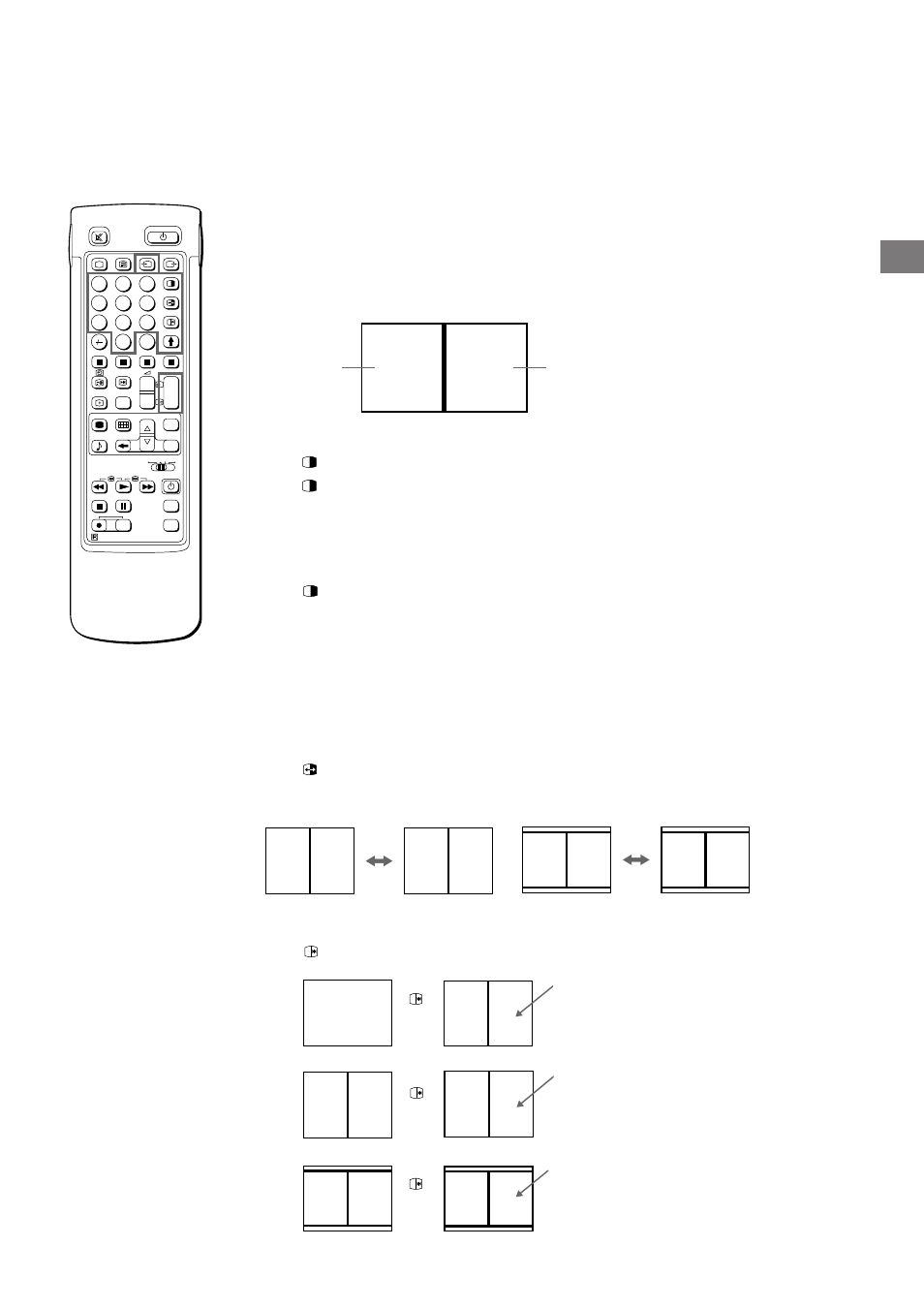 Pap (picture and picture), Switching pap on and off, Selecting pap source | Swapping screens, Freezing the picture | Sony KL-37W1U User Manual | Page 18 / 32