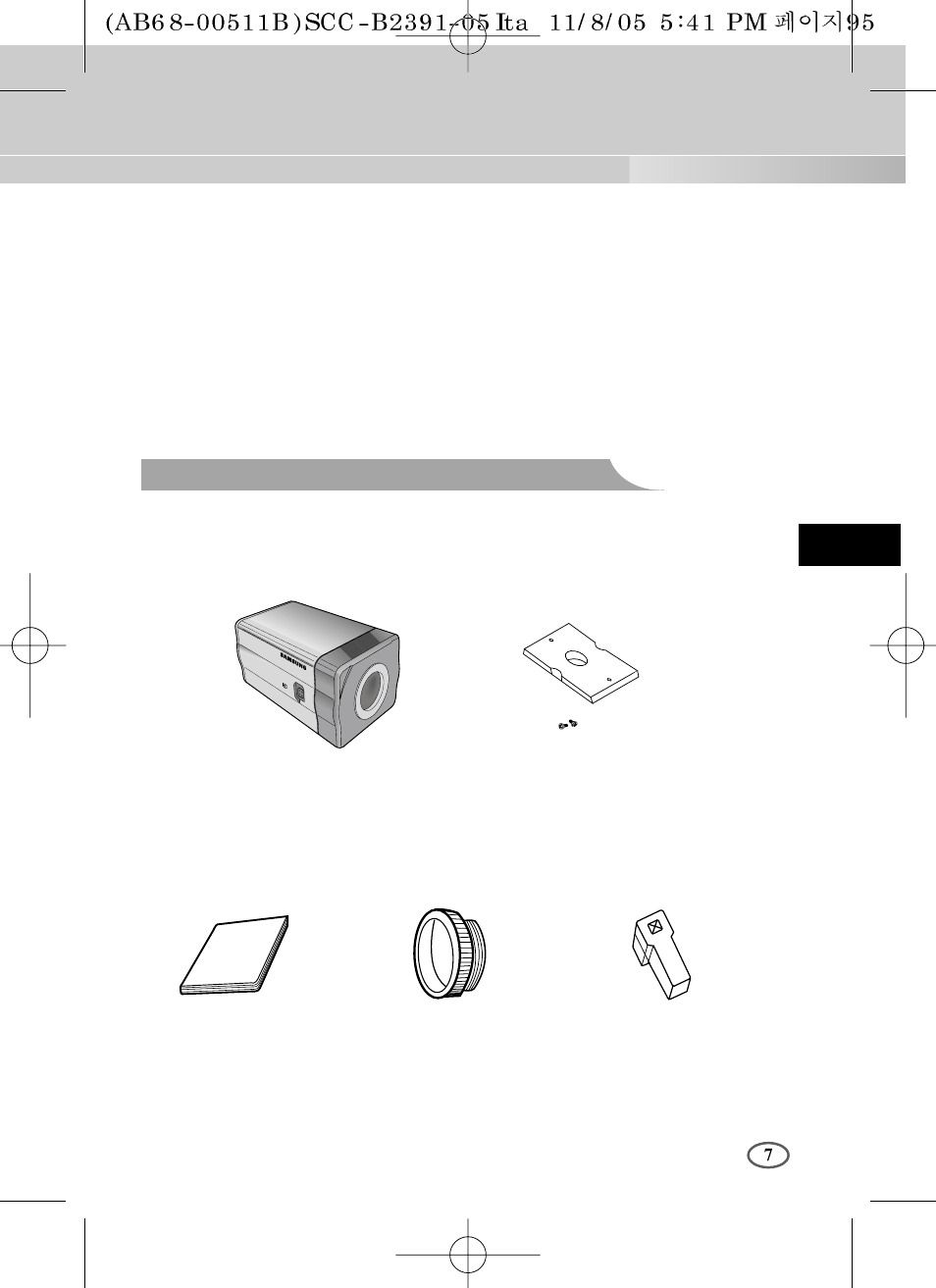 Capitolo 3 installazione, Controllazione gli contenuti del pacco | Samsung SCC-B2091P User Manual | Page 103 / 168