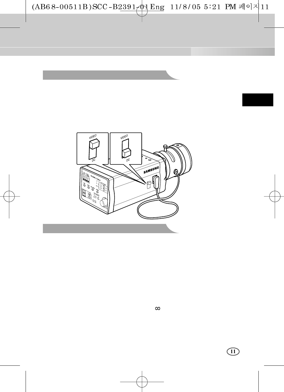 Setting lens selection switch, Back focus adjustment | Samsung SCC-B2091P User Manual | Page 11 / 168