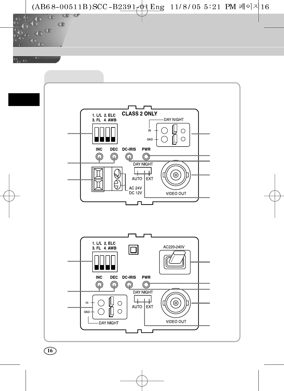 Samsung SCC-B2091P User Manual | Page 16 / 168