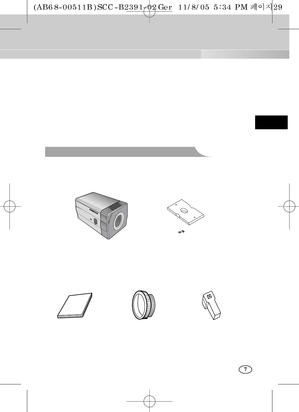 Kapitel 3 installation, Überprüfung des inhalts in der verpackung | Samsung SCC-B2091P User Manual | Page 31 / 168