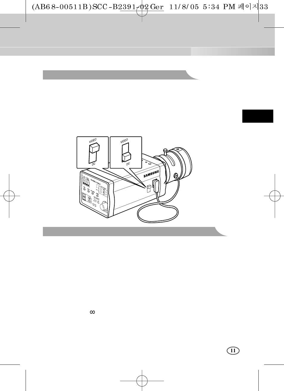 Einstellung objektiv auswahl schalter, Einstellung des rück-brennpunktes (back focus) | Samsung SCC-B2091P User Manual | Page 35 / 168