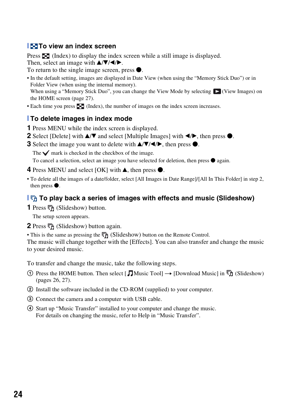 Sony Cyber-shot DSC-H50 User Manual | Page 24 / 88