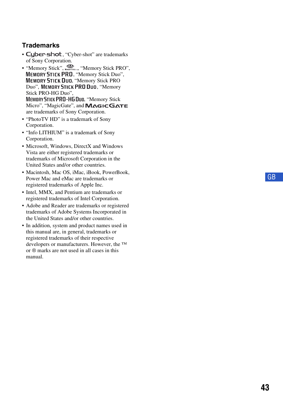 Sony Cyber-shot DSC-H50 User Manual | Page 43 / 88