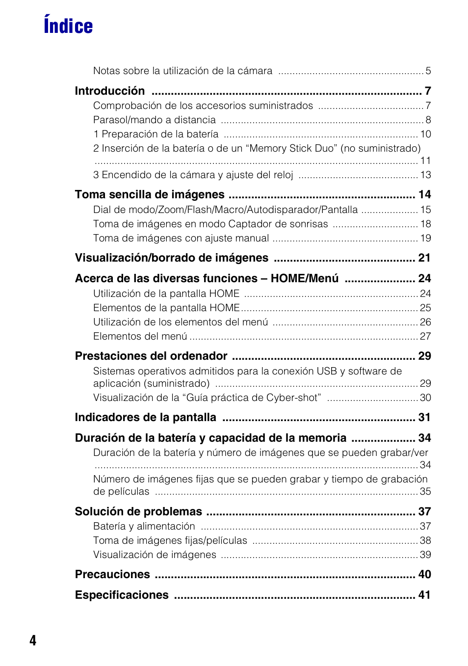 Índice | Sony Cyber-shot DSC-H50 User Manual | Page 46 / 88