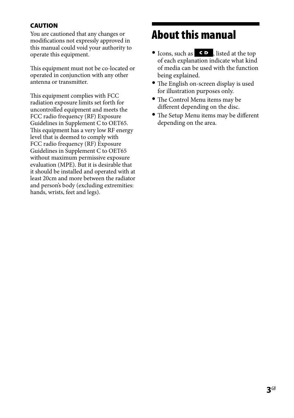 About this manual | Sony CMT-DH7BT User Manual | Page 3 / 92