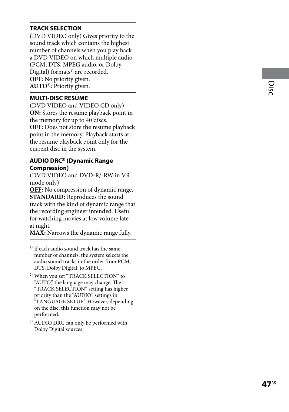 Disc | Sony CMT-DH7BT User Manual | Page 47 / 92