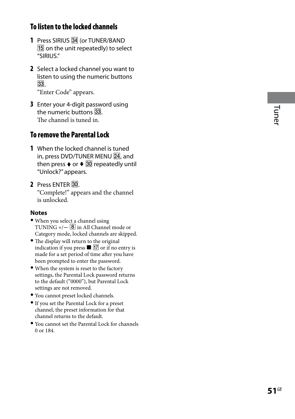 Tuner to listen to the locked channels | Sony CMT-DH7BT User Manual | Page 51 / 92