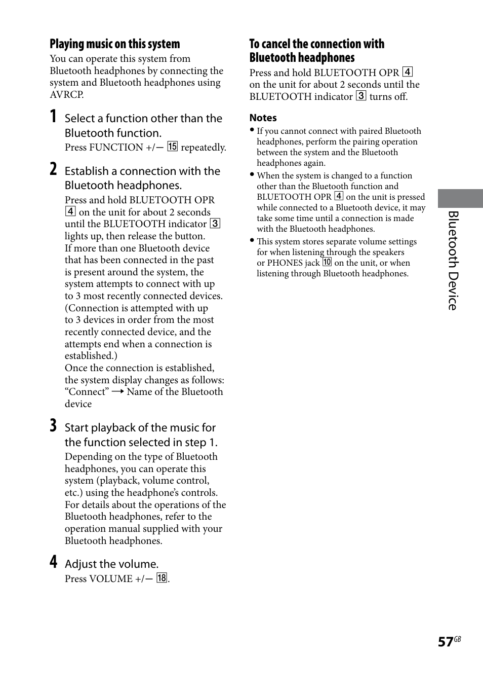 Bluet ooth d evic e playing music on this system | Sony CMT-DH7BT User Manual | Page 57 / 92