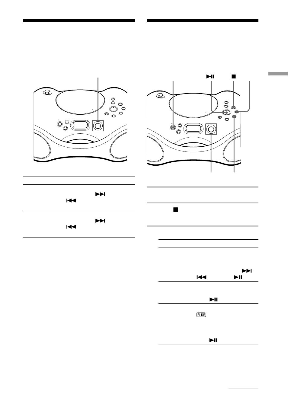 Locating a specific point in a track, Playing tracks repeatedly (repeat play), Playing tracks repeatedly | Sony ZS-X3CP User Manual | Page 11 / 56