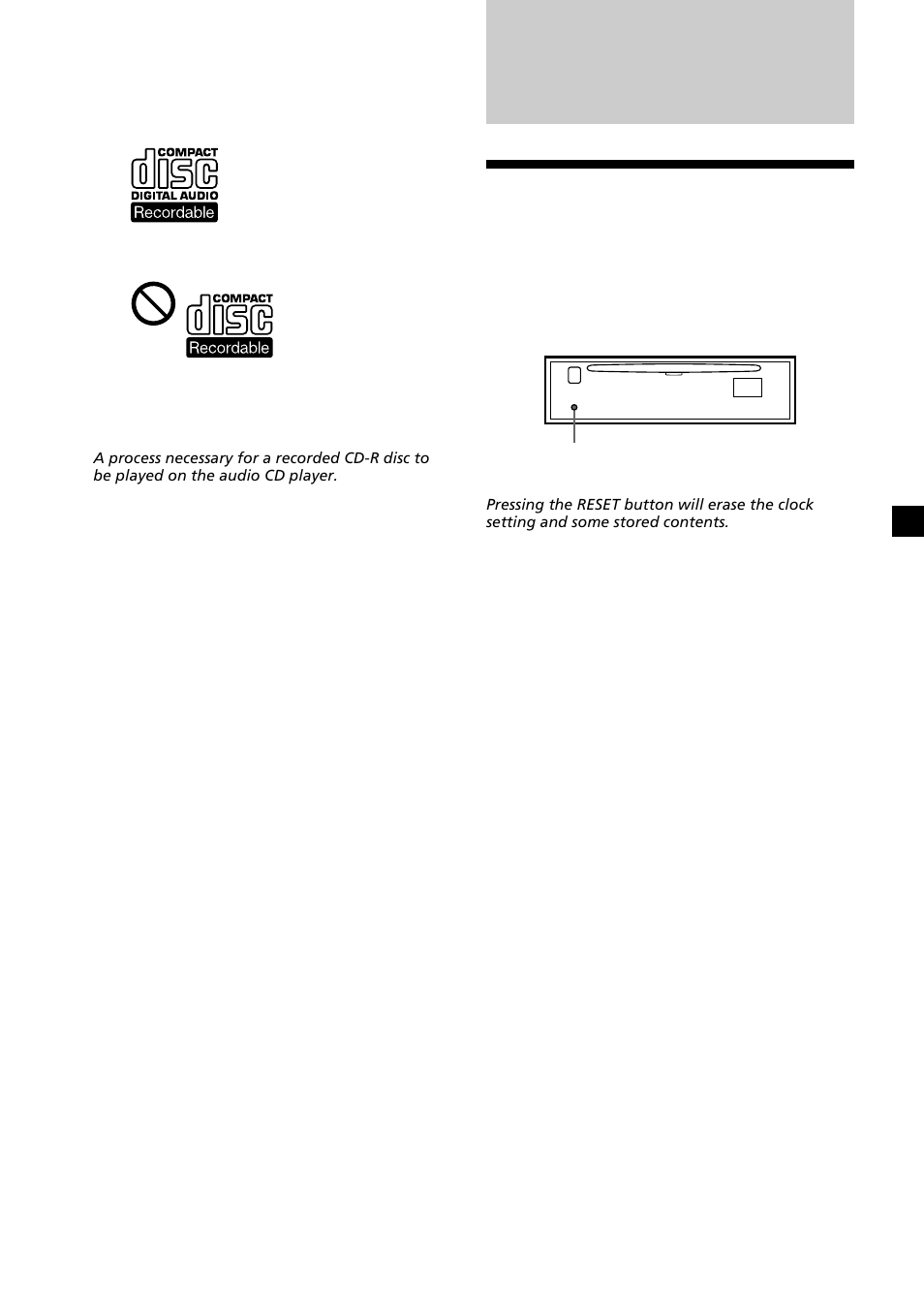 Getting started, Resetting the unit | Sony CDX-CA660X User Manual | Page 7 / 28