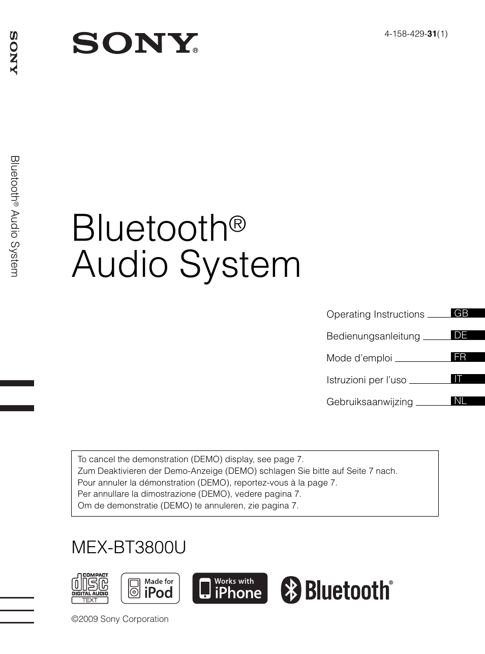 Sony Bluetooth 4-158-429-31(1) User Manual | 196 pages