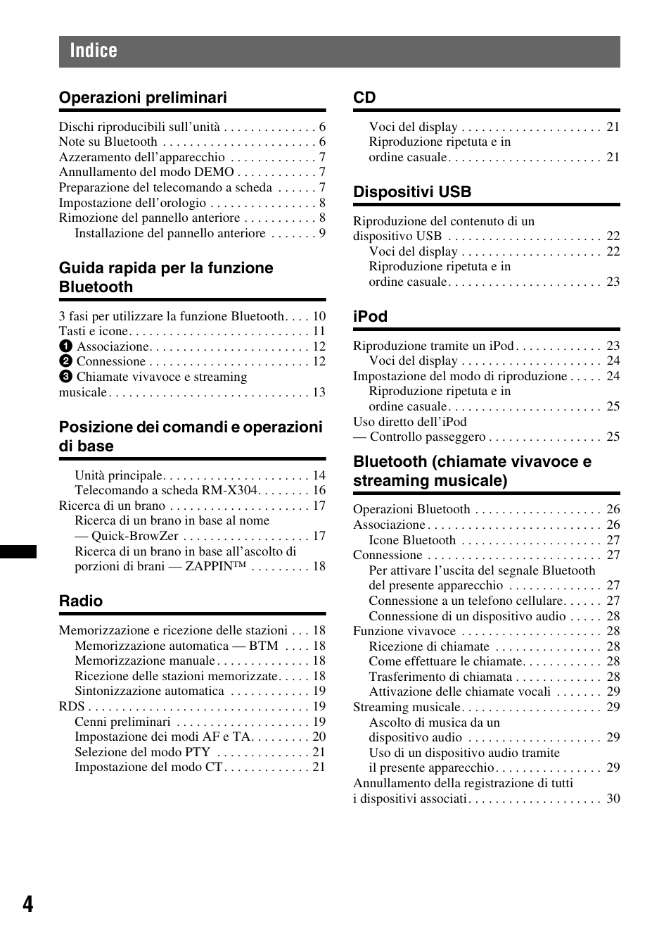 Indice | Sony Bluetooth 4-158-429-31(1) User Manual | Page 116 / 196