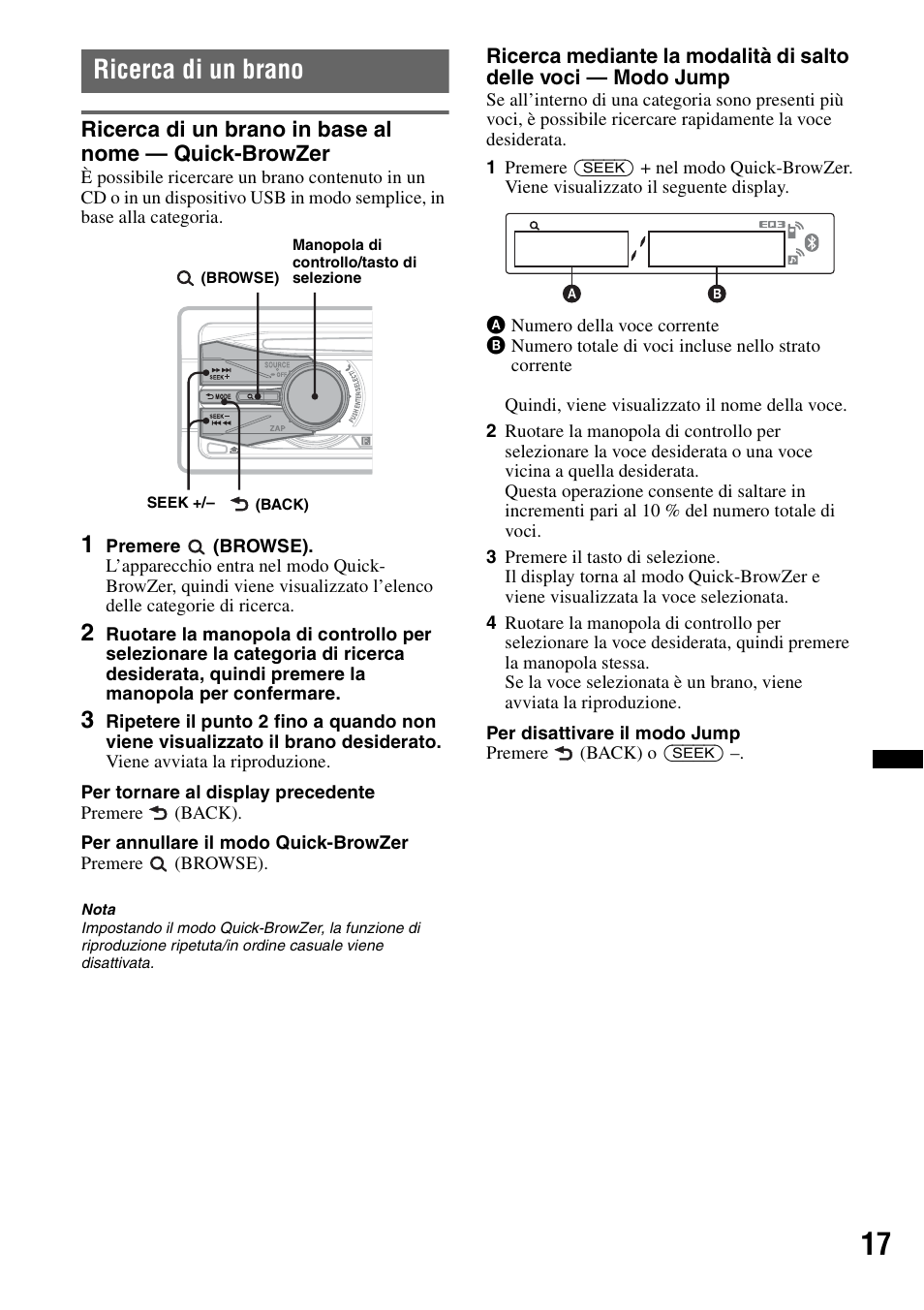 Ricerca di un brano | Sony Bluetooth 4-158-429-31(1) User Manual | Page 129 / 196