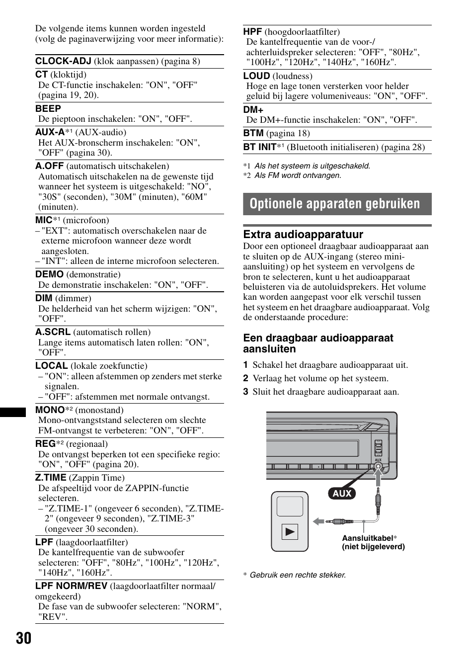 Optionele apparaten gebruiken, Extra audioapparatuur | Sony Bluetooth 4-158-429-31(1) User Manual | Page 182 / 196