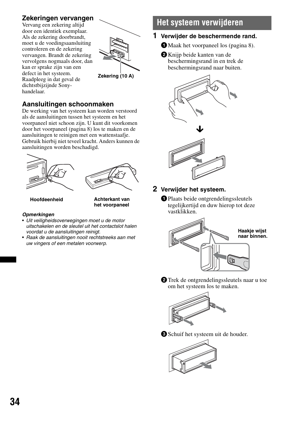 Het systeem verwijderen | Sony Bluetooth 4-158-429-31(1) User Manual | Page 186 / 196