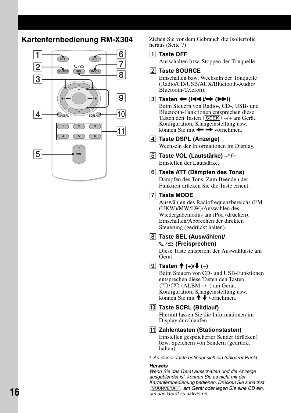 Kartenfernbedienung rm-x304 | Sony Bluetooth 4-158-429-31(1) User Manual | Page 50 / 196