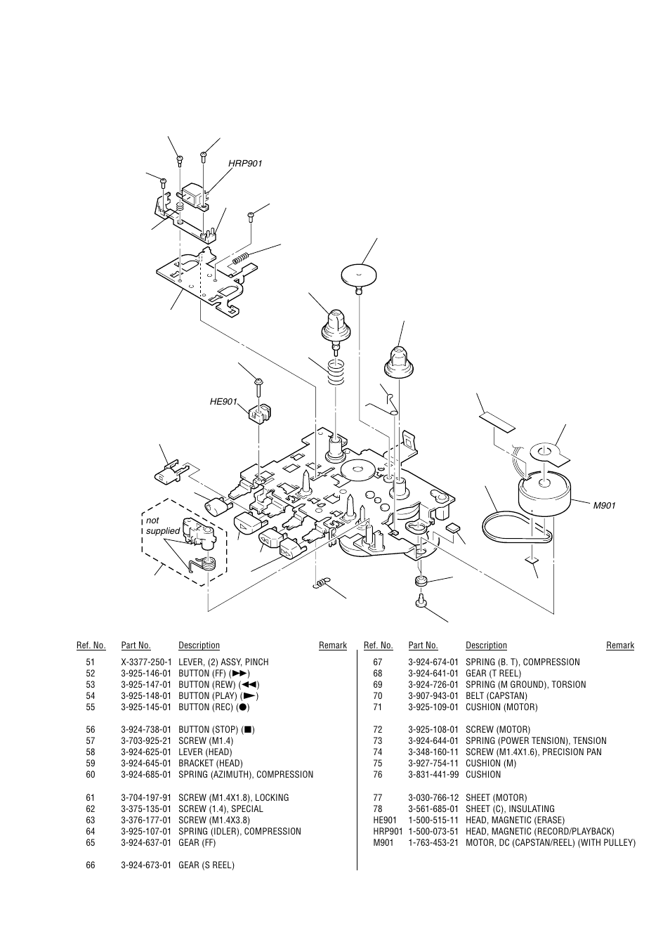 Mechanism deck section-1 (mt-20dv-118) | Sony TCM-23DV User Manual | Page 13 / 16