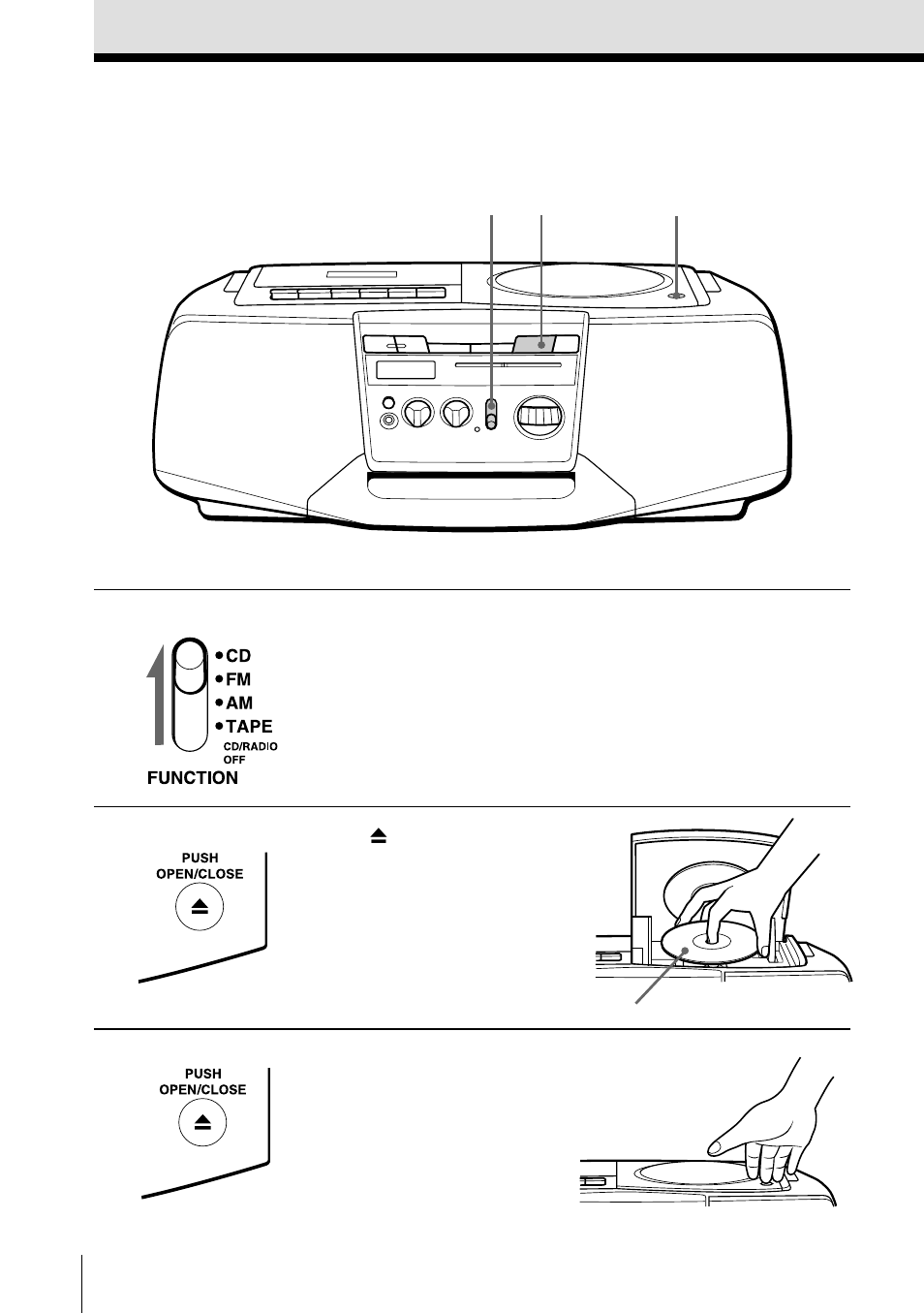Playing a cd | Sony CFD-V14 User Manual | Page 4 / 52