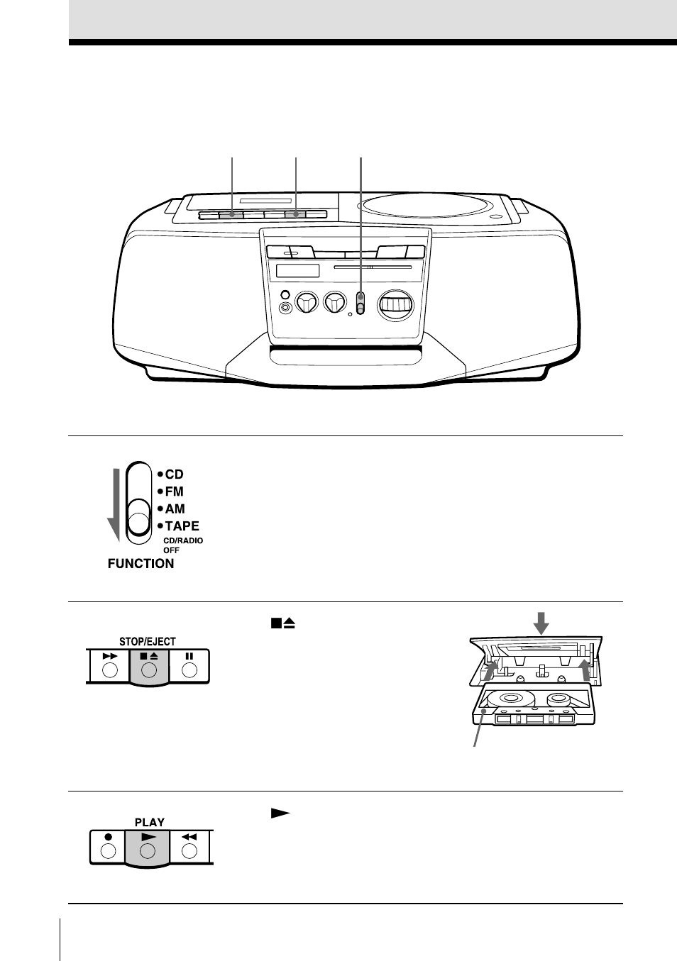 Playing a tape | Sony CFD-V14 User Manual | Page 8 / 52