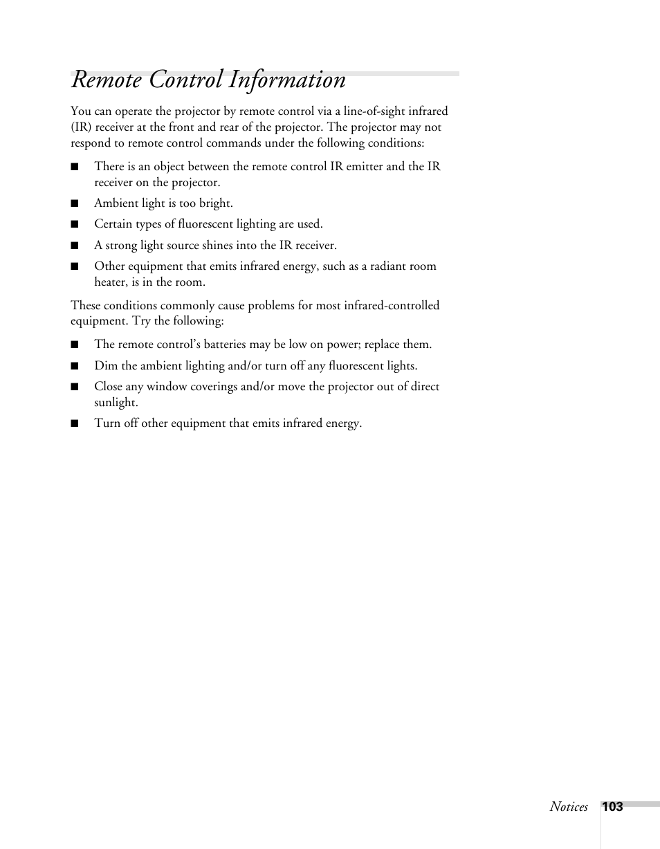 Remote control information | Sony 76c User Manual | Page 103 / 111