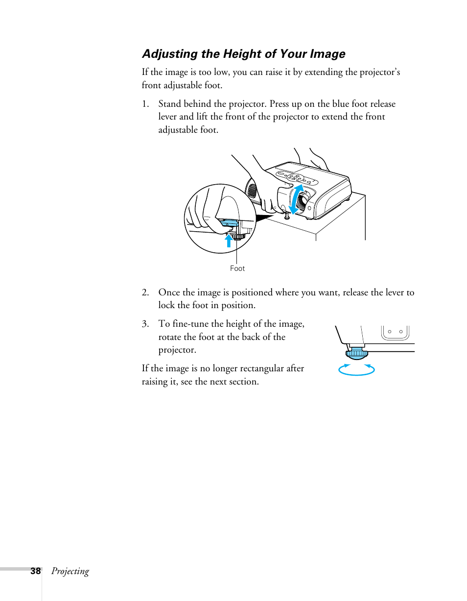 Adjusting the height of your image | Sony 76c User Manual | Page 38 / 111