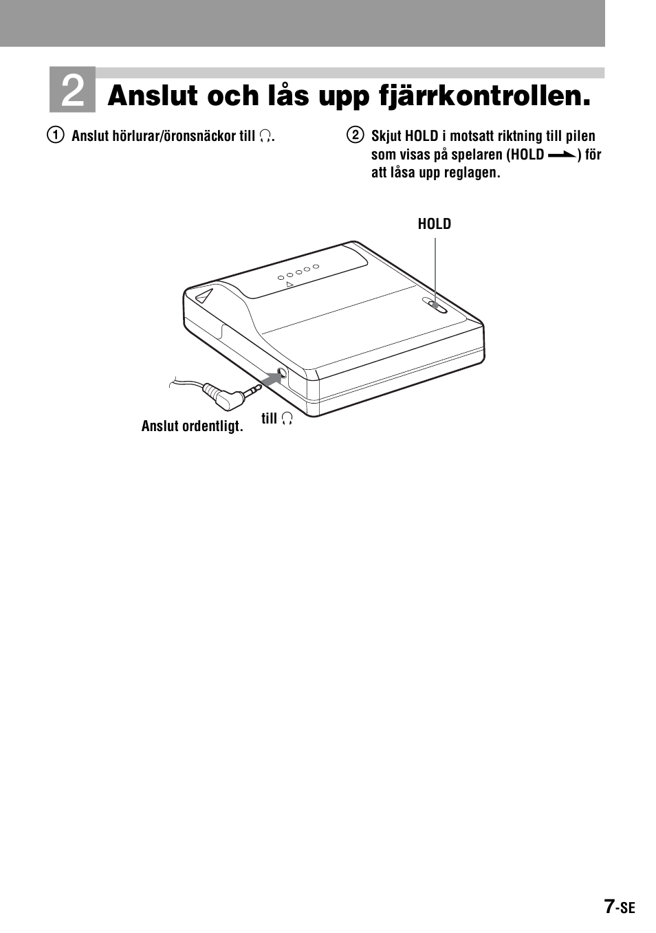 Anslut och lås upp fjärrkontrollen | Sony Walkman MZ-E310 User Manual | Page 117 / 364