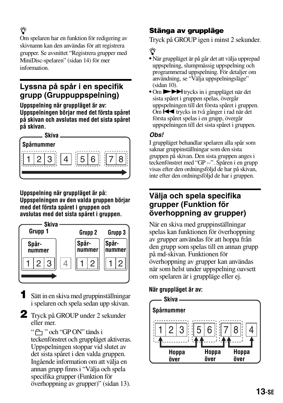 Grupper) | Sony Walkman MZ-E310 User Manual | Page 123 / 364