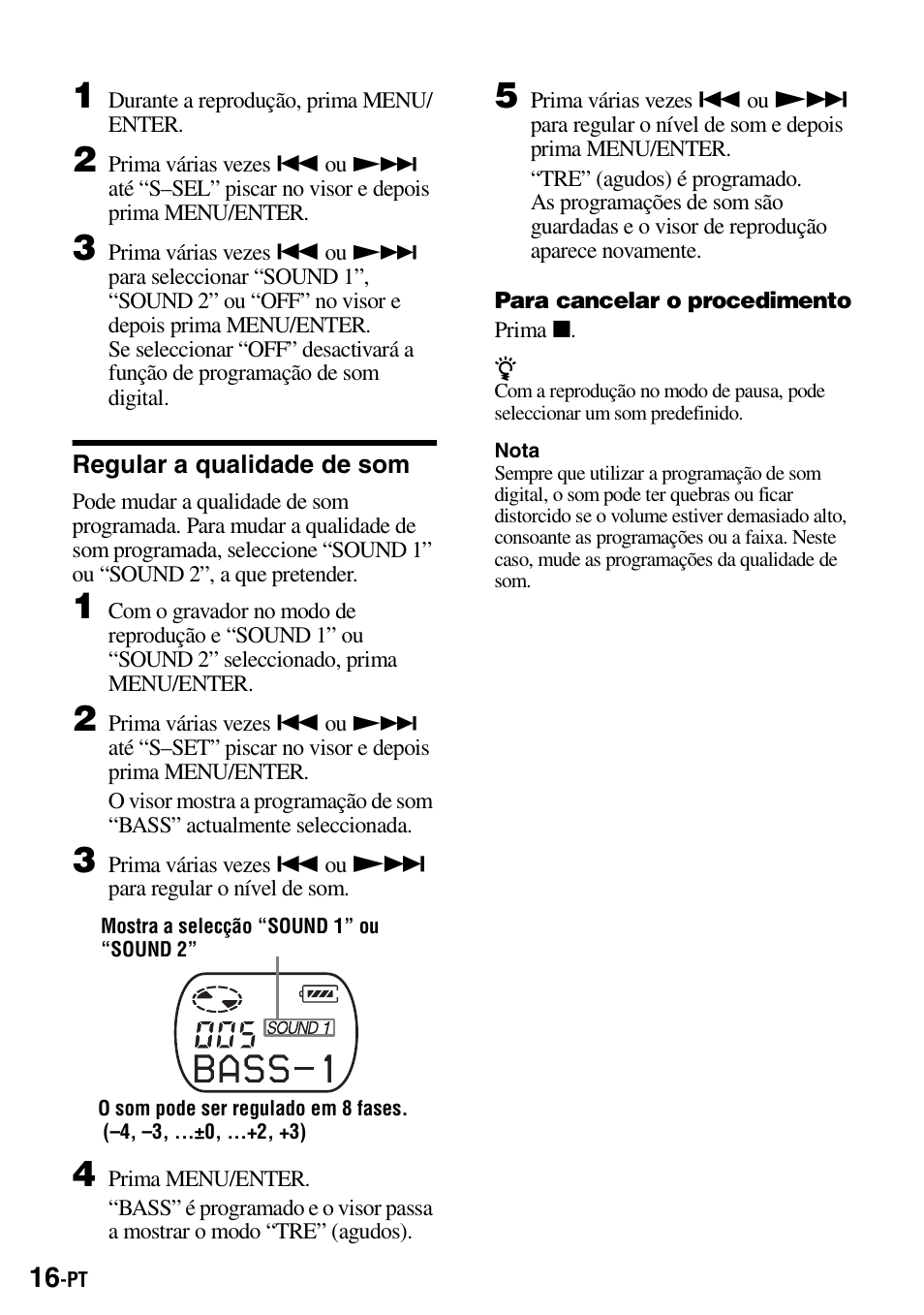 Regular a qualidade de som | Sony Walkman MZ-E310 User Manual | Page 170 / 364