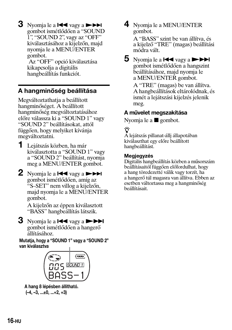 A hangminõség beállítása, A hangminőség beállítása | Sony Walkman MZ-E310 User Manual | Page 238 / 364