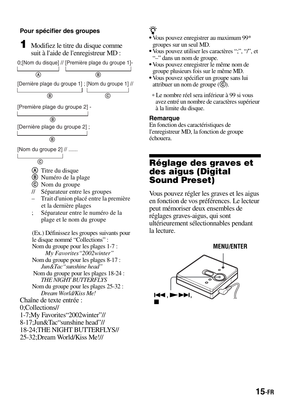 Adjusting treble or bass (digital sound preset) | Sony Walkman MZ-E310 User Manual | Page 37 / 364
