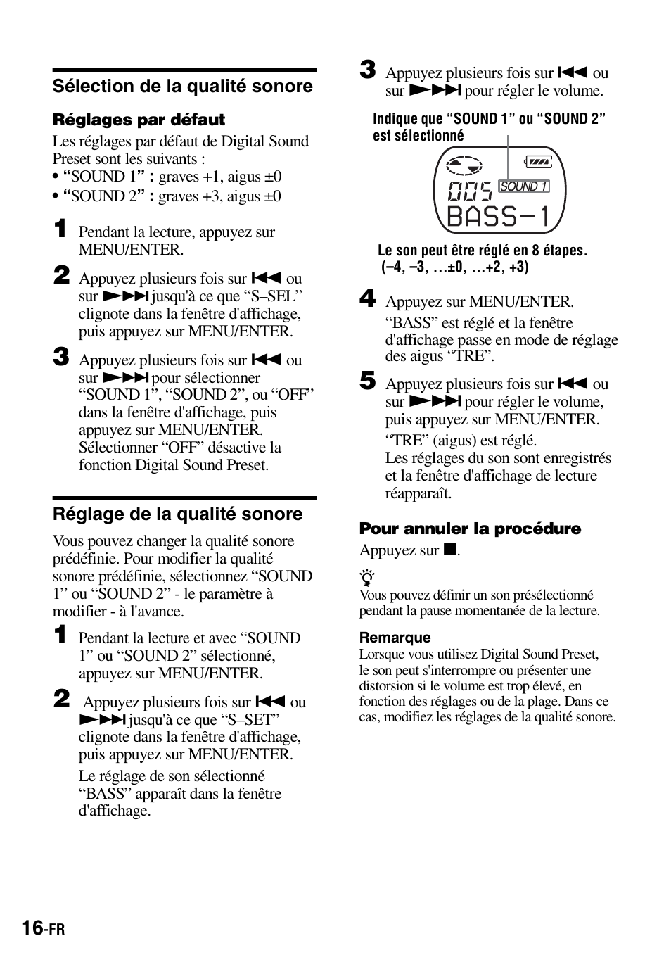 Sélection de la qualité sonore, Réglage de la qualité sonore | Sony Walkman MZ-E310 User Manual | Page 38 / 364