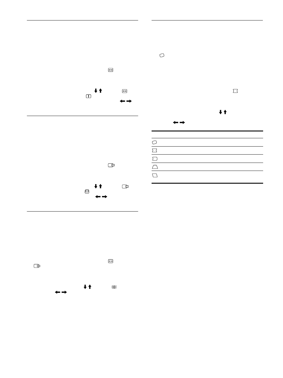 Adjusting the size of the picture (size), Adjusting the centering of the picture (center), Enlarging or reducing the picture (zoom) | Adjusting the shape of the picture (geom), 10 adjusting the size of the picture (size) | Sony CPD-E500 User Manual | Page 10 / 52